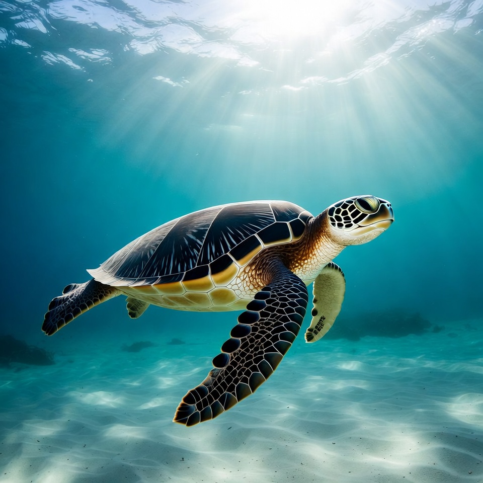 Sea turtle swimming off the Fort Lauderdale coast